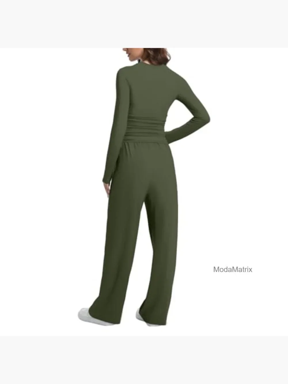 2 Piece Lounge Sets for Women Long Sleeve Wide Leg Tracksuits Matching